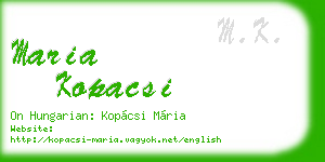 maria kopacsi business card